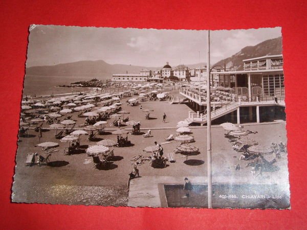 Cartolina Chiavari - Veduta della spiaggia - Lido 1942.