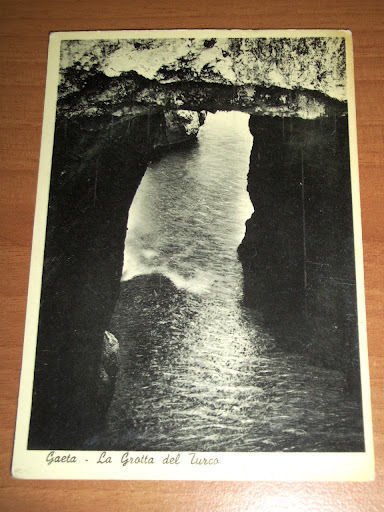 Cartolina Gaeta - La Grotta del Turco 1956.