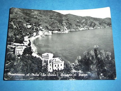 Cartolina Monterosso al Mare - Spiaggia di Fegina 1955.