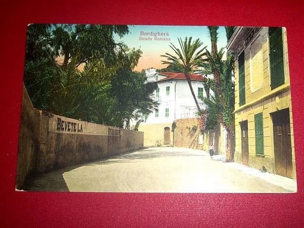 Cartolina Bordighera - Strada Romana 1920 ca