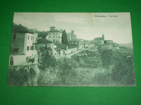 Cartolina Moncalvo Monferrato ( Asti ) - Via Roma 1930 …