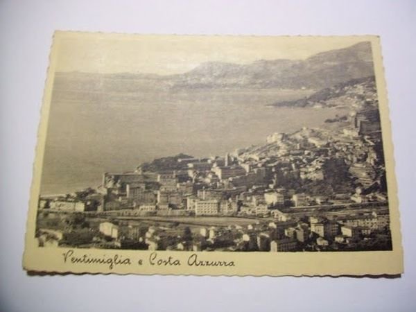 Cartolina Ventimiglia e Costa Azzurra - Panorama 1938.
