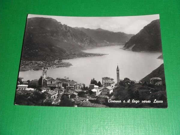 Cartolina Civenna e il lago verso Lecco - Panorama 1948