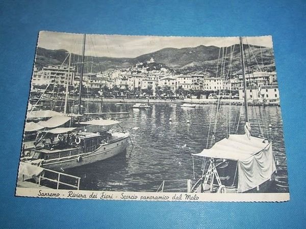 Cartolina Sanremo - Panorama dal molo 1940 ca