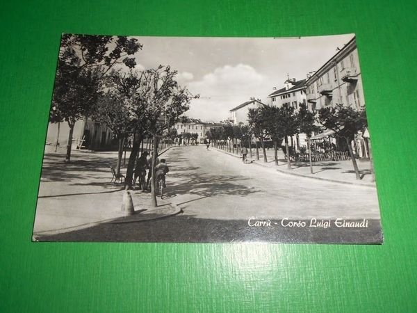 Cartolina Carrù - Corso Luigi Einaudi 1958