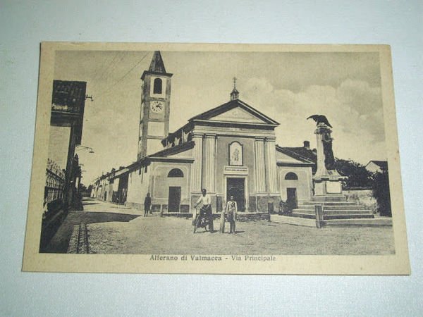Cartolina Alferano di Valmacca - Via Principale 1940 ca