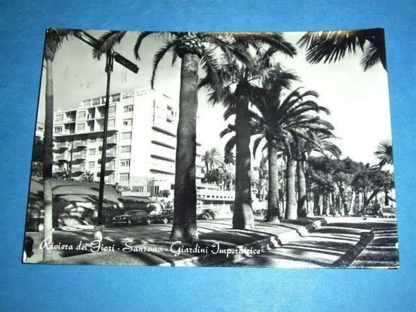 Cartolina Sanremo - Giardini Imperatrice 1956.