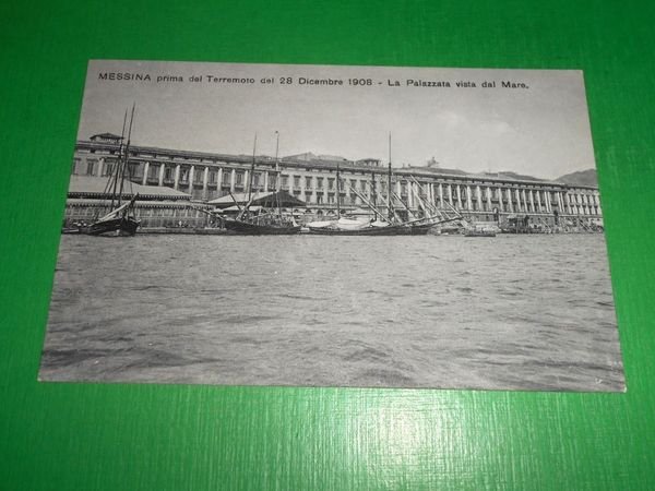 Cartolina Messina prima del Terremoto 1908 - La Palazzata vista …