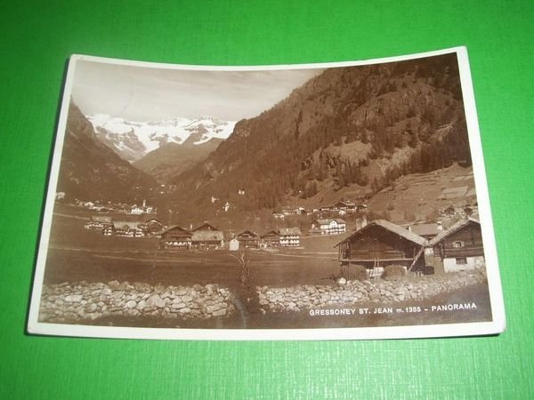 Cartolina Gressoney St. Jean - Panorama 1940.