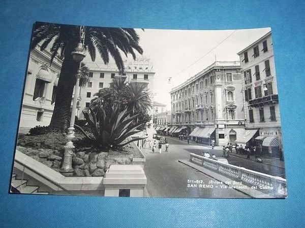 Cartolina Sanremo - Via Matteotti dal Casino 1950 ca.