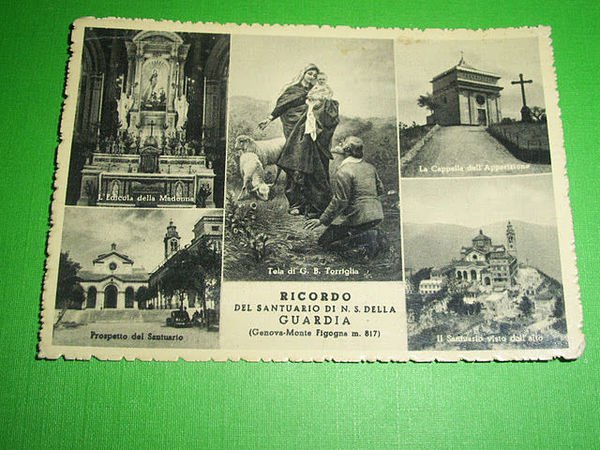 Cartolina Santuario N. S. delle Guardia - Vedute 1954.