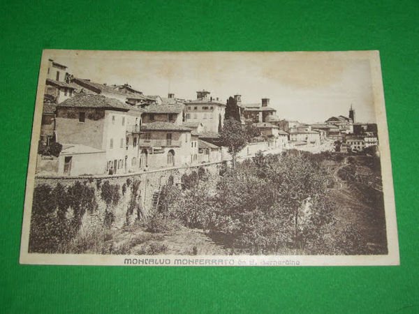 Cartolina Moncalvo Monferrato ( Asti ) visto da S. Bernardino …