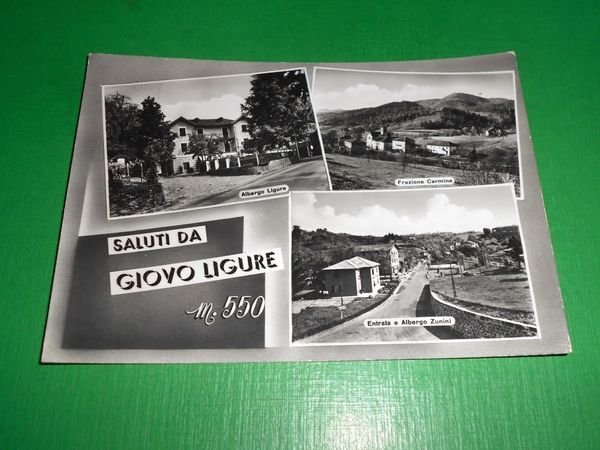 Cartolina Saluti da Giovo Ligure - Vedute diverse 1962.