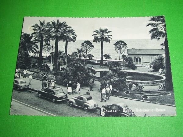 Cartolina Varazze - Bagni Nettuno e Roma -- 1955