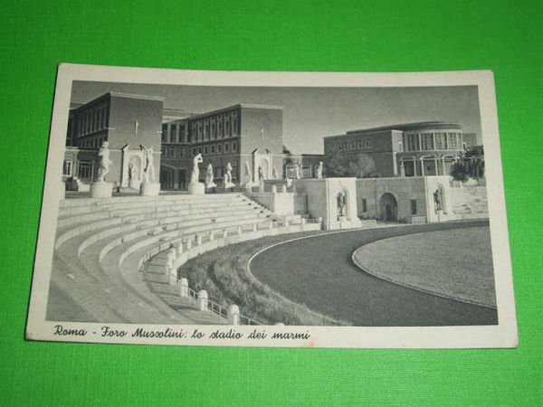 Cartolina Roma - Foro Mussolini / Stadio dei Marmi 1940.