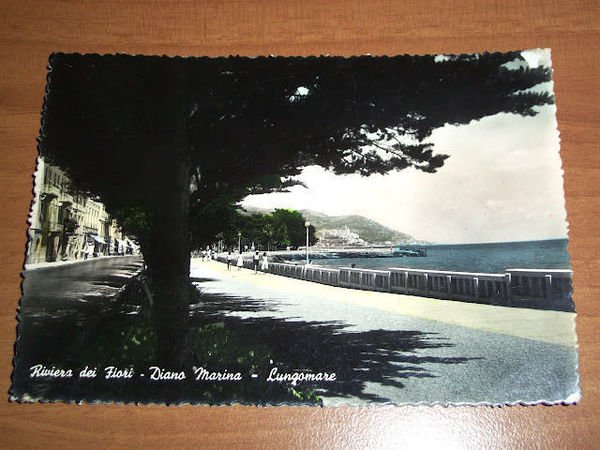 Cartolina Diano Marina - Lungomare 1956.