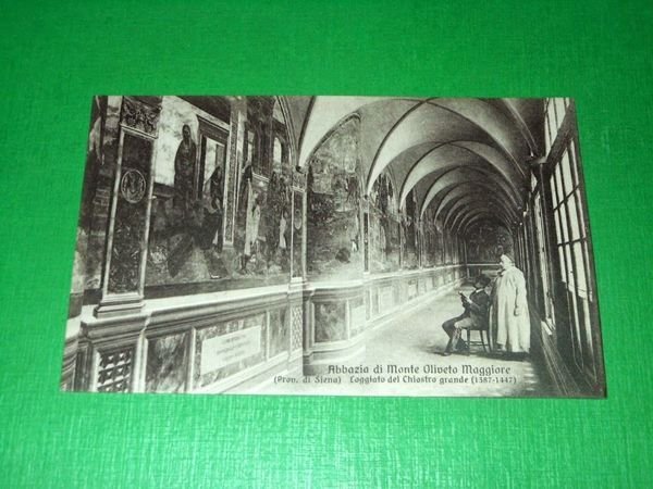 Cartolina Abbazia di Monte Oliveto Maggiore - Loggiato del Chiostro …