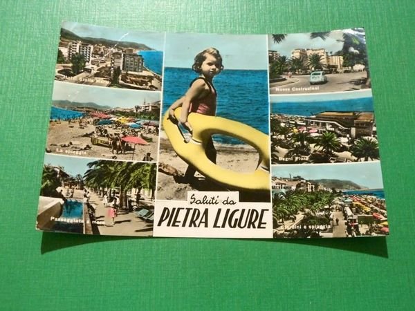 Cartolina Saluti da Pietra Ligure - Vedute diverse -- 1961