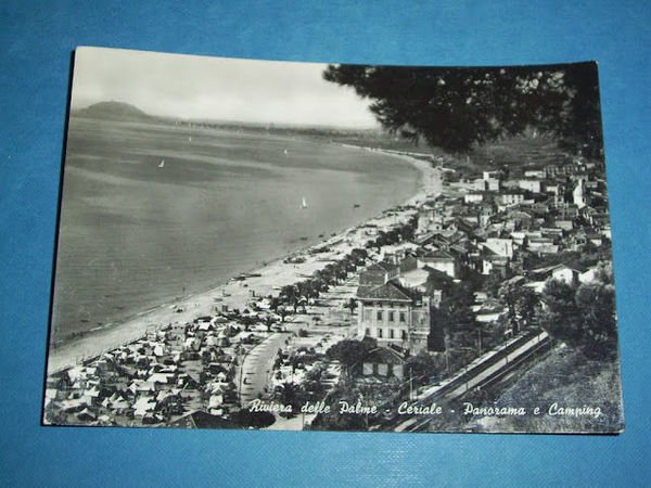 Cartolina Ceriale (Savona) - Panorama e Camping 1961