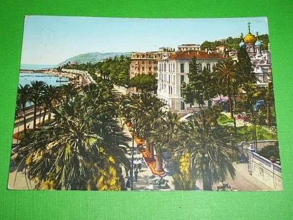 Cartolina Sanremo - Corso Imperatrice e Hotel Paris '54