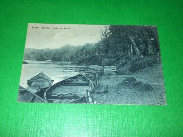 Cartolina Sassi - Torino - Sulle rive del Po 1920 …