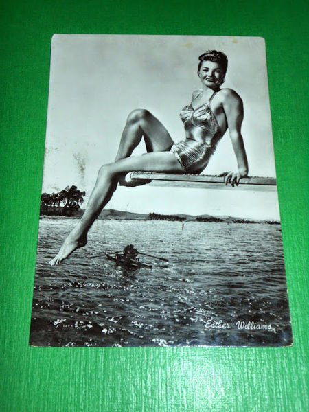 Cartolina Esther Williams - Nuotatrice ed attrice americana 1956