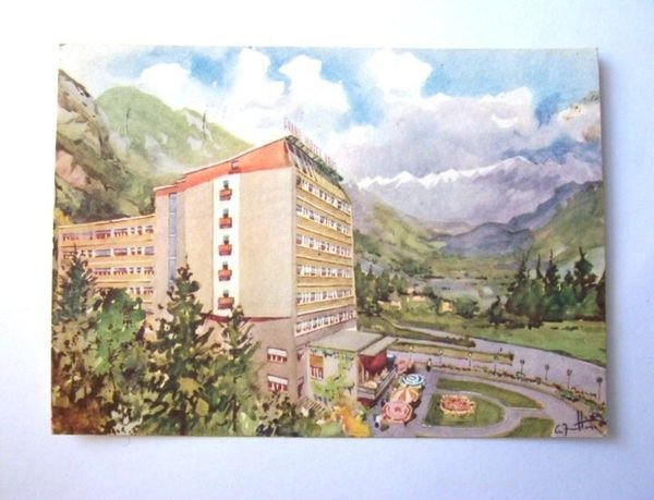 Cartolina Boario Terme - Grand Hotel Iris 1955.