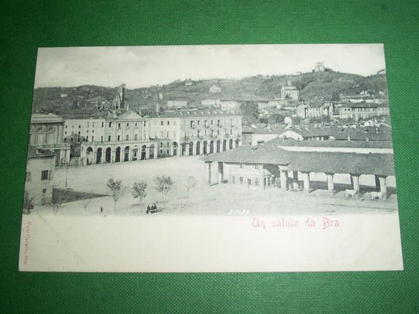 Cartolina Bra (Cuneo) - Scorcio panoramico 1900 ca.