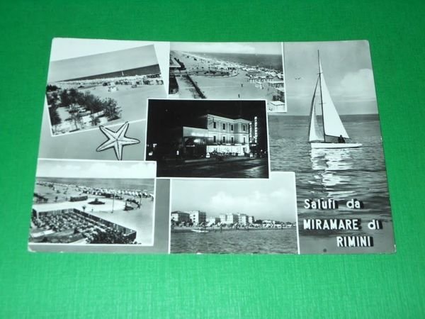 Cartolina Saluti da Miramare di Rimini - Vedute diverse 1964. | Immagine principale