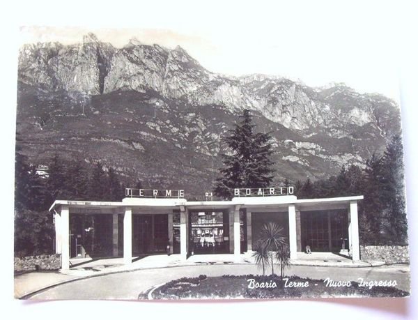 Cartolina Boario Terme - Nuovo ingresso 1953.