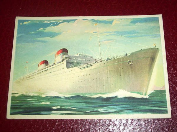 Cartolina Società di Navigazione ITALIA - Nave Conte Grande / …