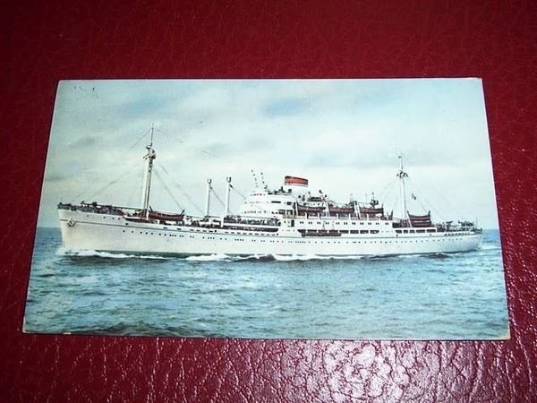 Cartolina Navigazione Italia - Nave A. Vespucci 1962.