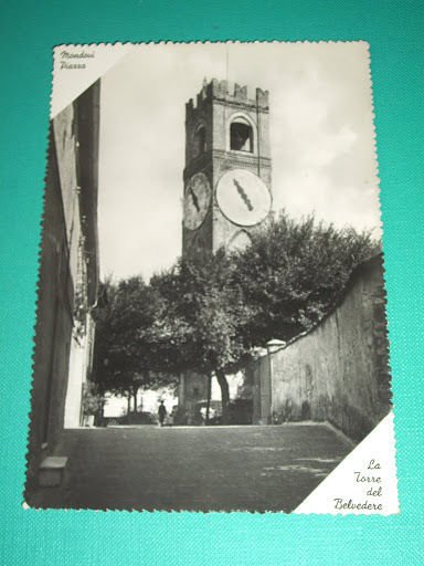 Cartolina Mondovì Piazza - La Torre del Belvedere 1953