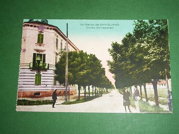 Cartolina Savigliano ( Cuneo ) - Corso Schiaparelli 1920 ca