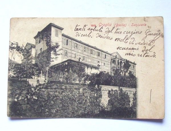 Cartolina Santuario di Graglia - Panorama 1902