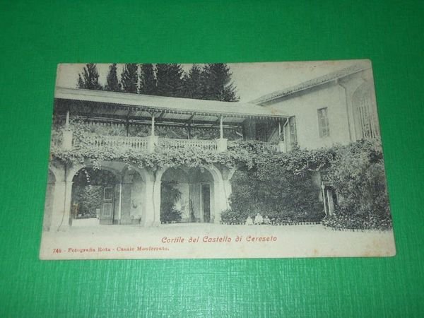 Cartolina Cereseto ( Alessandria ) - Cortile del Castello 1910 …