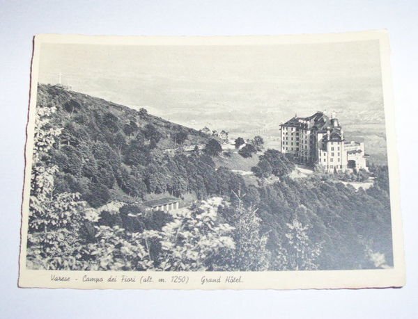 Cartolina Varese - Campo dei Fiori - Grand Hotel 1938.