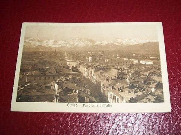 Cartolina Cuneo - Panorama dall' alto 1925.