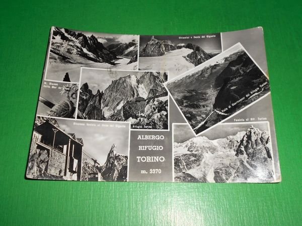 Cartolina Courmayeur - Albergo Rifugio Torino 1956