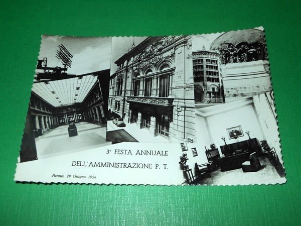 Cartolina Parma - Palazzo delle Poste - Vedute diverse 1954
