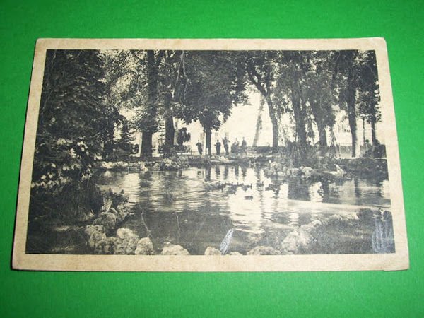 Cartolina Voghera - Laghetto dei Giardini Pubblici 1951.
