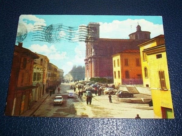 Cartolina Manerbio (Brescia ) - Via Dante (scuole) 1966.