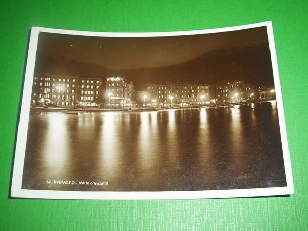 Cartolina Rapallo - Notte d' incanto 1936.