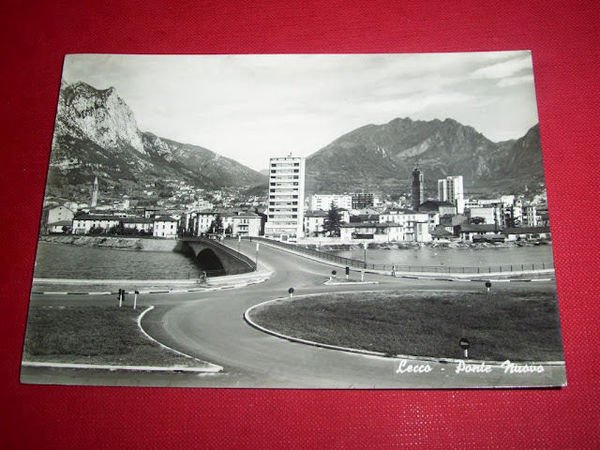 Cartolina Lecco - Ponte Nuovo e veduta 1965.