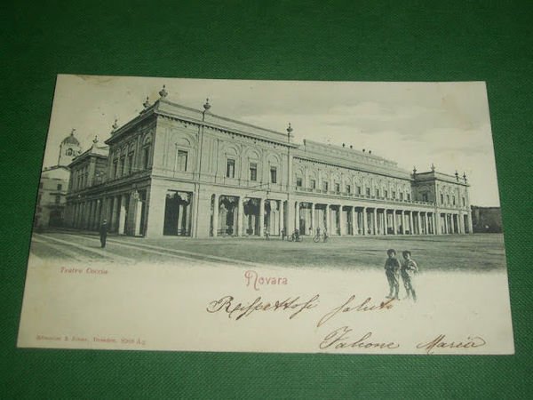 Cartolina Novara - Teatro Coccia 1901.
