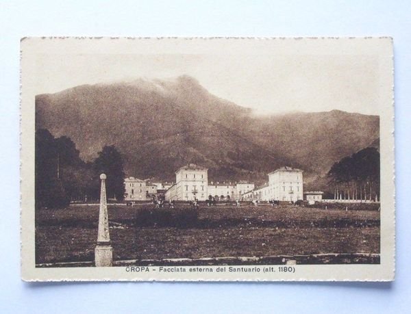 Cartolina Oropa - Facciata del Santuario 1910 ca.