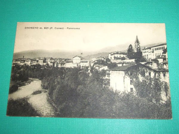 Cartolina Dronero ( Cuneo ) - Panorama 1925.