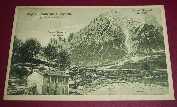 Cartolina Grignetta - Cresta Segantini - Veduta 1930 ca.