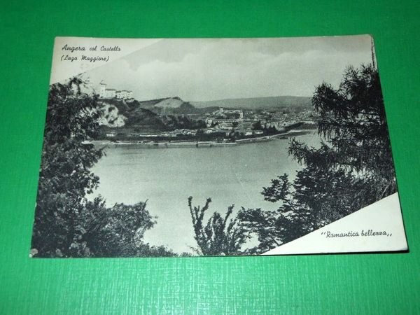 Cartolina Lago Maggiore - Angera col Castello 1946.