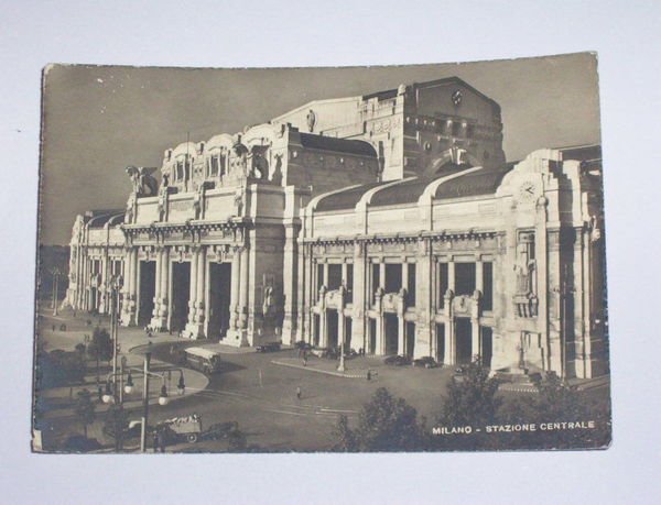 Cartolina Milano - Stazione Centrale 1942.